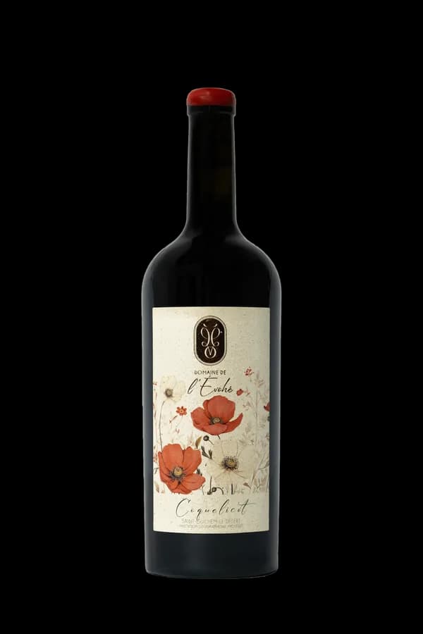 Bouteille de Coquelicot — DOMAINE DE L'EVOHE, vin rouge