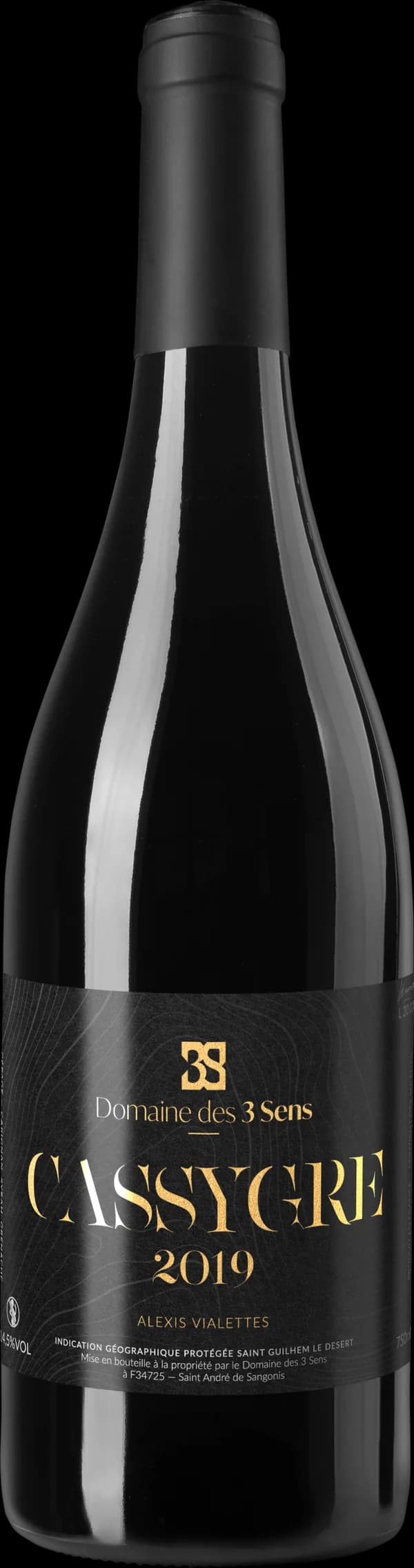 Bouteille de Cassygre — DOMAINE DES 3 SENS, vin rouge