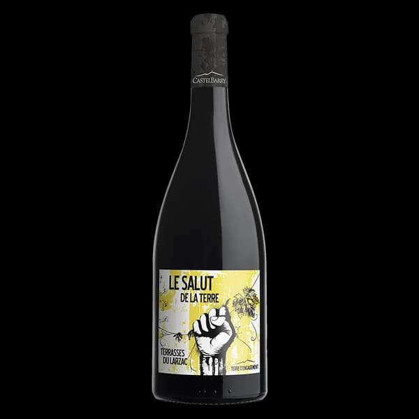 Bouteille de Terrasses du Larzac — Le salut de la Terre — CASTELBARRY, vin rouge