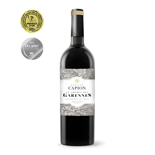Bouteille de Chemin des Garennes — CHATEAU CAPION, vin rouge/blanc