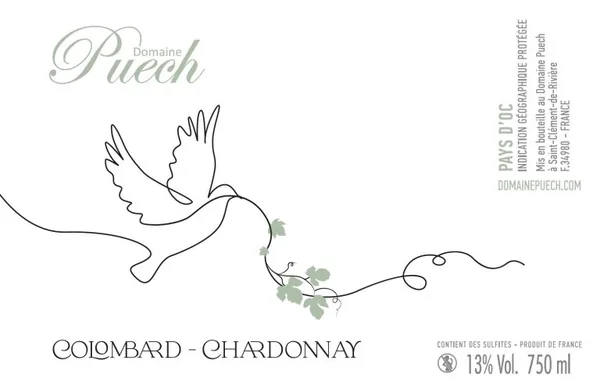 Bouteille de Colombard-Chardonnay — DOMAINE PUECH, vin blanc