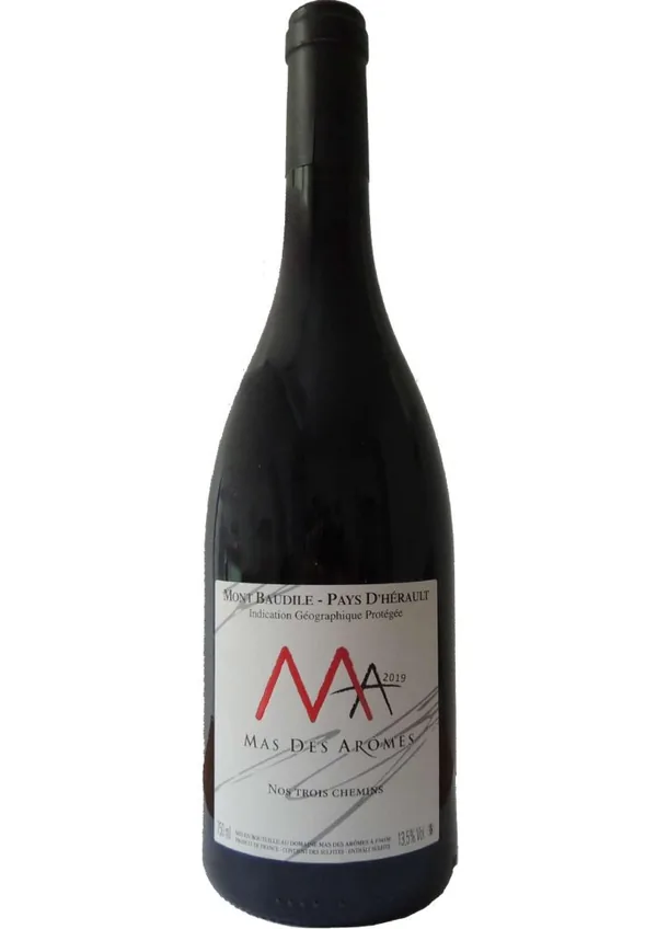 Bouteille de Nos 3 Chemins — MAS DES AROMES, vin rouge